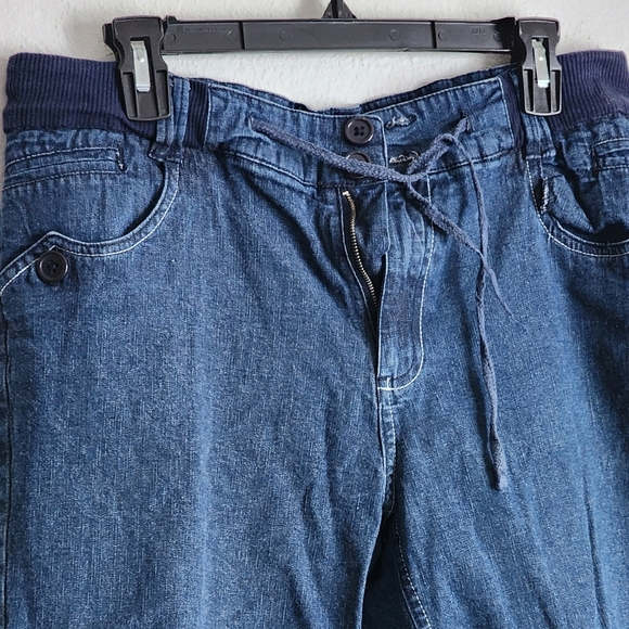 Bugle Boy For Her Denim Shorts Pockets Zip & Button Closure Sz L - Picture 2 of 8
